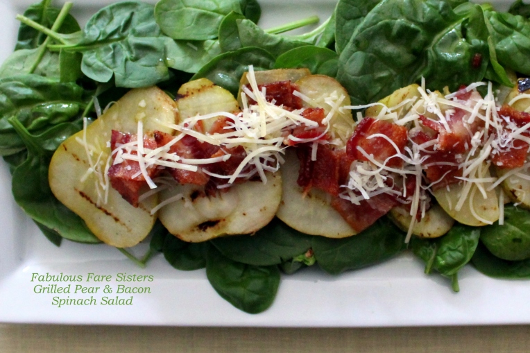 Grilled Pear & Bacon Spinach Salad