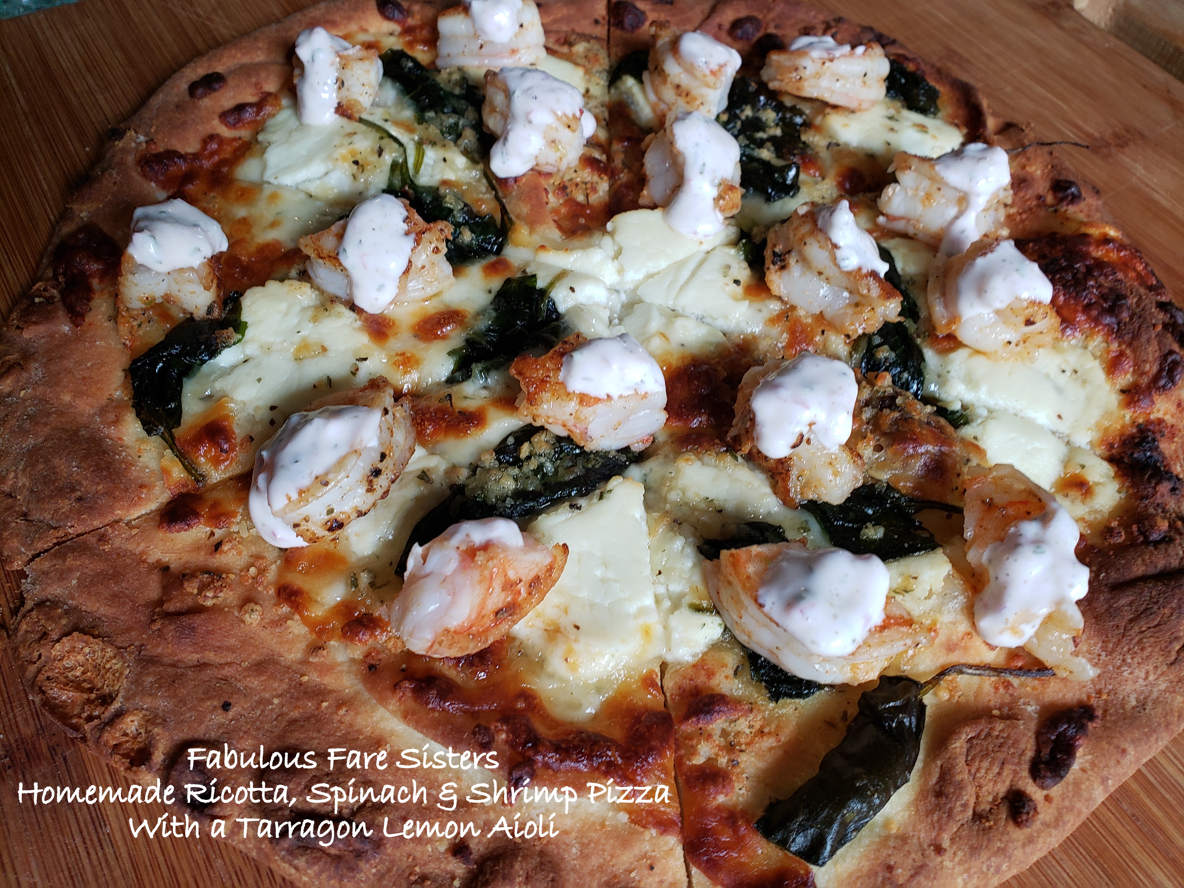 Homemade Ricotta, Spinach & Shrimp Pizza